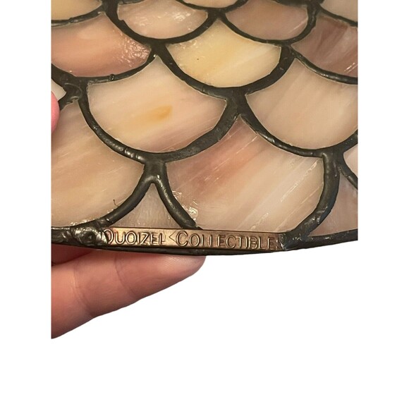 Quoizel Collectible Tiffany Style Stained Glass Serving Plate Lighting Disc 13" - Picture 4 of 5